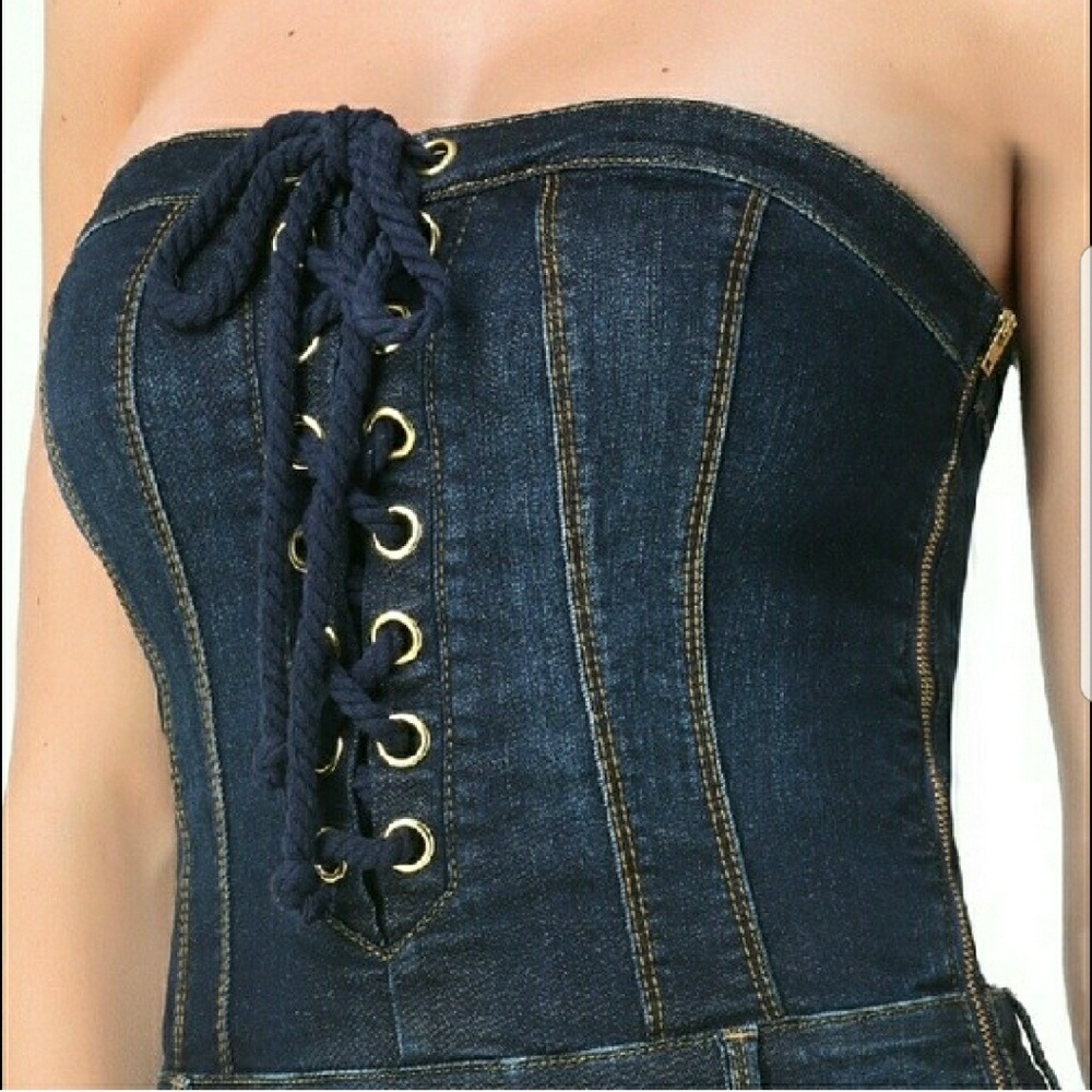 Strapless Denim Jump suit